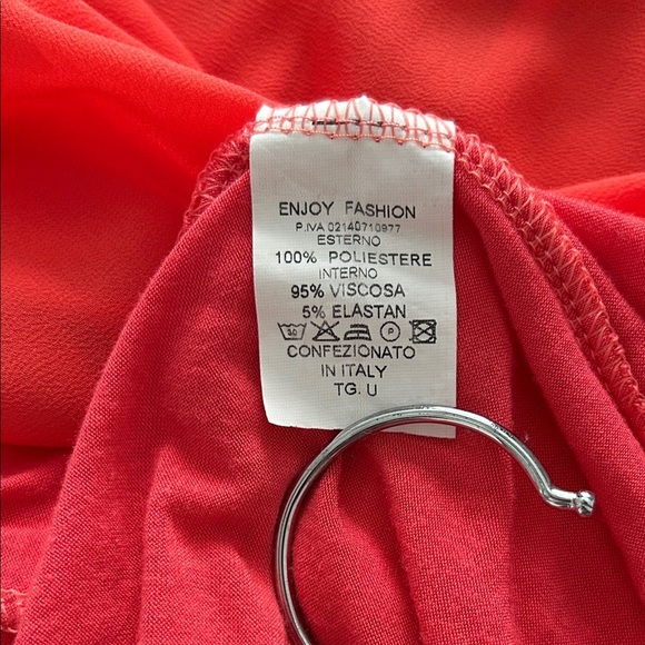 Orange Sequin Trim Blouse • Made in Italy • Elegant Long Sleeve Top - Picture 6 of 10